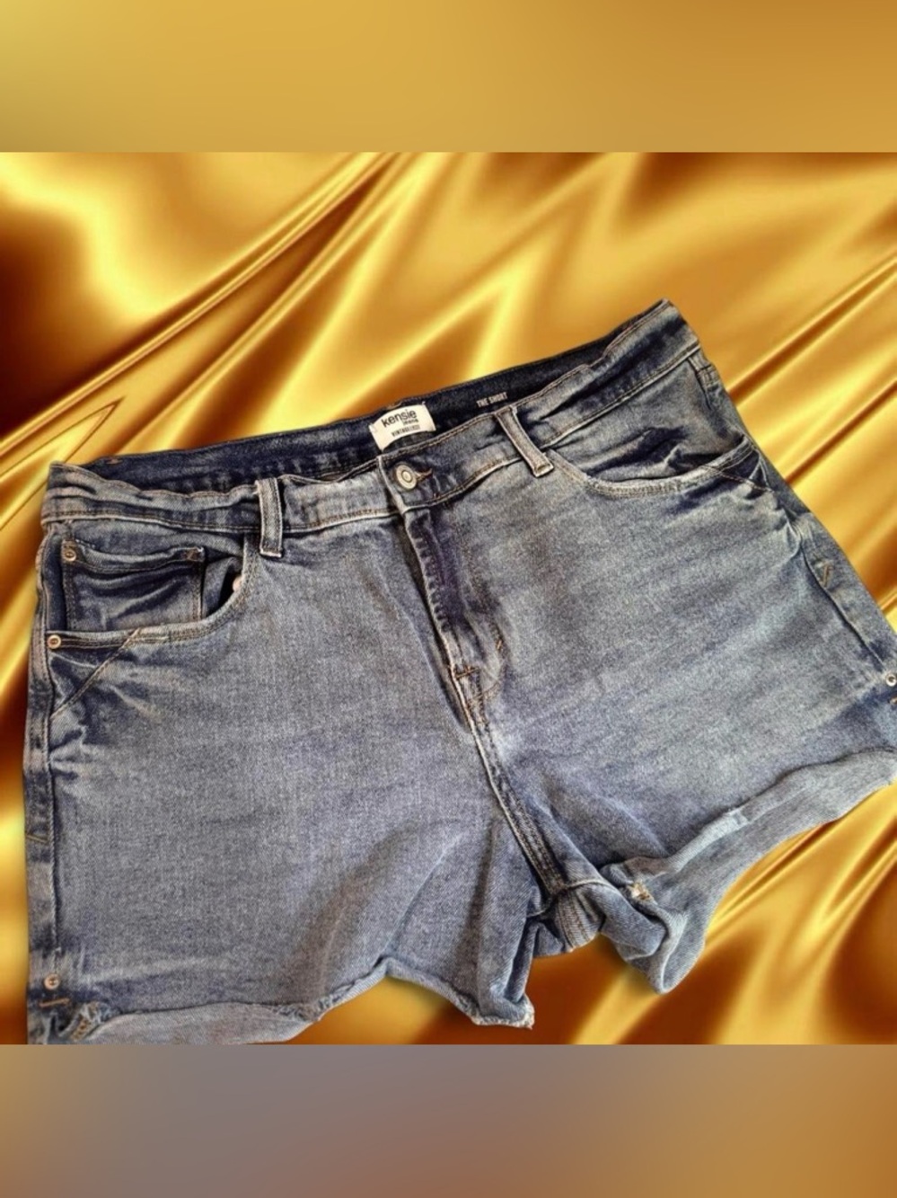 Kensie Distressed Light Blue Denim Cutoff Shorts